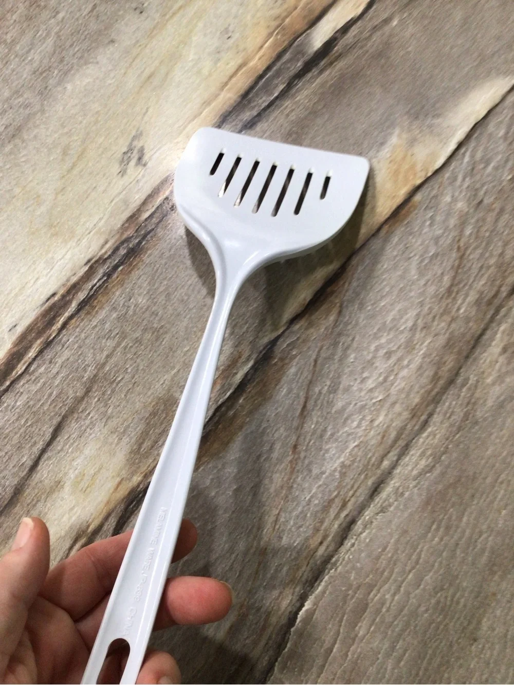 Vintage White Melamine-Ware Slotted Spatula Turner JP-639 Kitchen Utensil 11.75”
